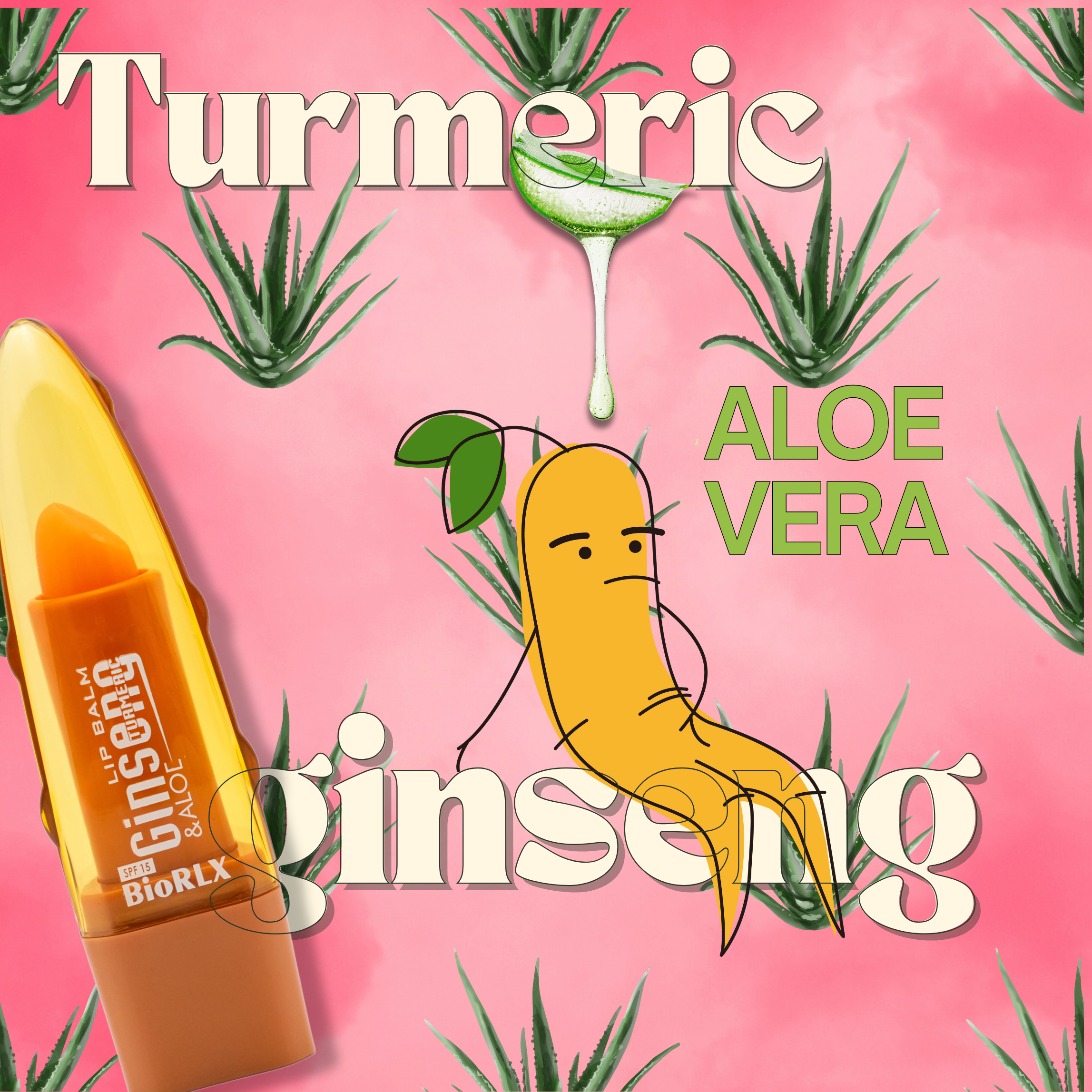 turmeric for aloe vera plant BioRLX Aloe Vera Ginseng Turmeric Lip Balm