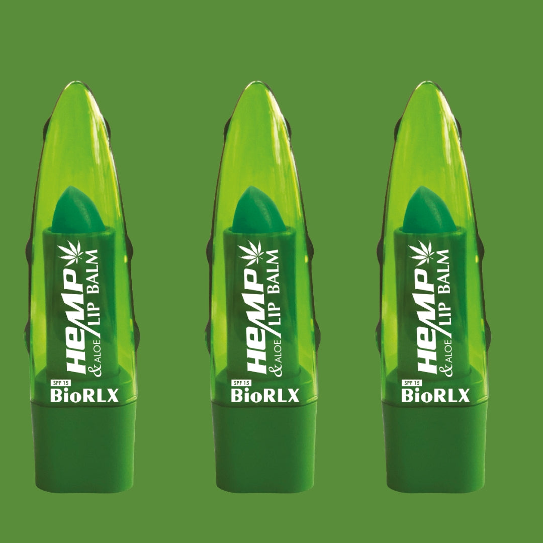 BioRLX Aloe Vera Hemp Oil Color Free Paraben Free Lip Balm (Multipack)